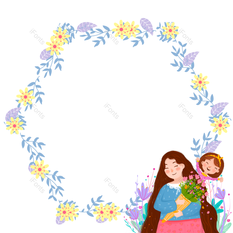 边框图片,母亲节元素,唯美边框PNG,鲜花免抠素材